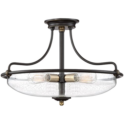 Elstead Lighting Elstead Quoizel Griffin Stropna svetilka v obliki okrogle oblike, bronasta, z obrabljenimi medeninastimi poudarki, (22098149) Cene