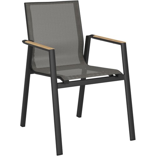 Ambia Garden STOL tikovina aluminij antracit, naravne barve, črna Cene