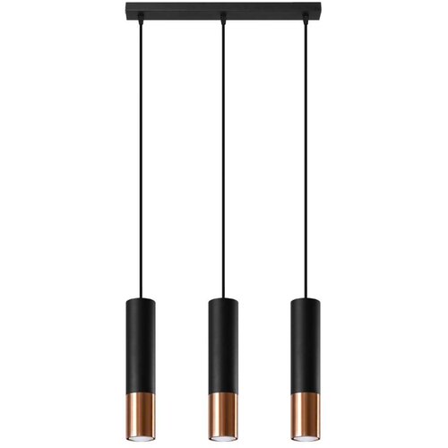  Sollux SL.0948 - Luster na sajli LOOPEZ 3xGU10/10W/230V crna/bakar Cene