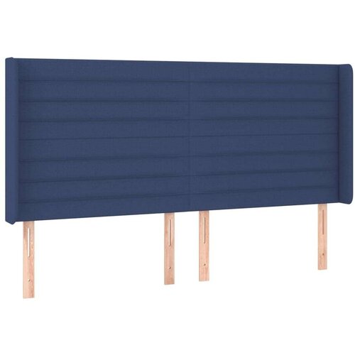  Krevet box spring s madracem LED plavi 200x200 cm od tkanine Slike