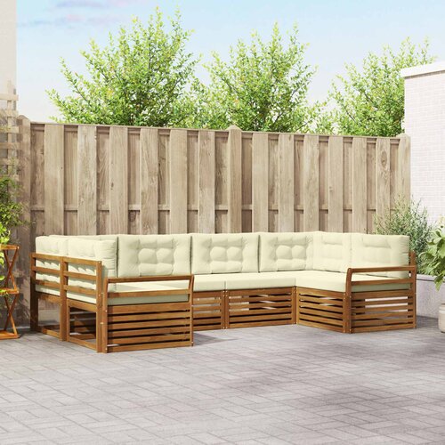  Set vanjskih sofa 6 kom. Prirodna i krem Čvrsto drvo akacije 325 x 170,5 x 73 cm Cijene