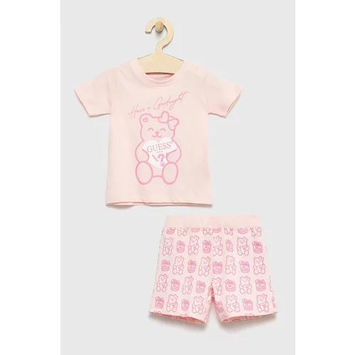 Guess Otroška pižama roza barva