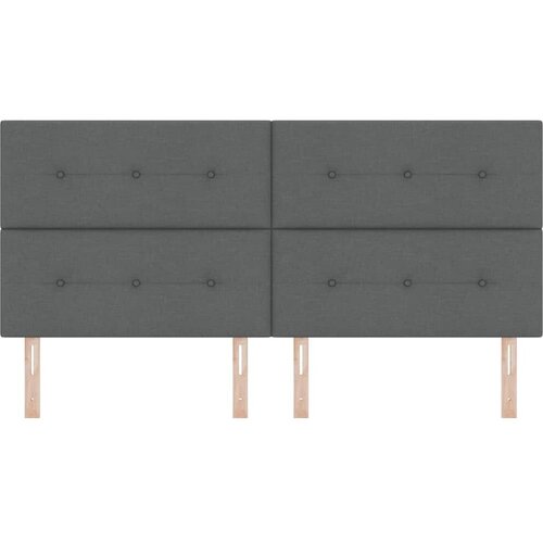  LED glava kreveta s LED trakama Tamno siva 200 cm tkanina - Tamno siva 200 cm Visoki uzglavlje Slike
