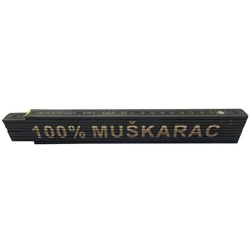  Zidarski metar (Duljina: 2 m, Natpis: 100% Muškarac, Boja: Crne boje) Cijene