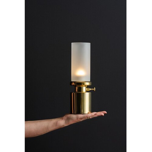 Leitmotiv LED zatemnitvena namizna svetilka v zlati barvi s kovinskim in steklenim senčilom (vi&amp;scaron;ina 29,5 cm) Camp &amp;ndash; Slike