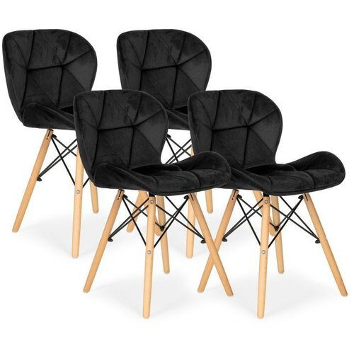 Modern Home ferra trpezarijske stolice set 4 kom velvet crna Slike