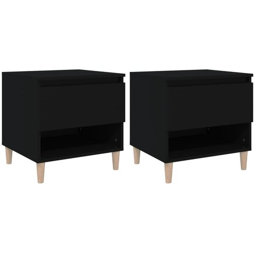 Maison Chic Dvo delni komplet Nočne omarice - Nočne mize črna 50x46x50 cm inženirski les, (21690061) Cene