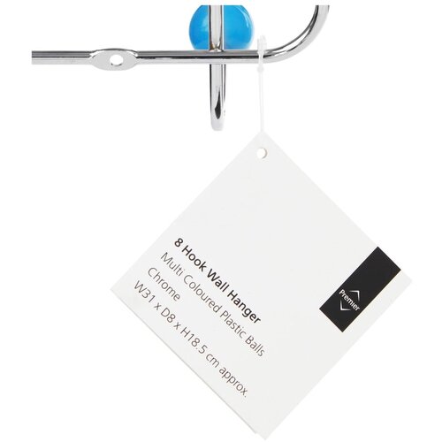 Premier Housewares Kovinski stenski obe&amp;scaron;alnik v srebrni barvi Plastic &amp;ndash; Slike