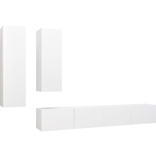 Maison Chic Komplet TV omarice - TV enot 4-delni bela inženirski les, (21699942) Slike