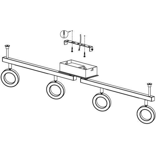 Eglo cardillio 1 reflektor/4, led, 4x3,2w/2x3,3w, 4x400lm/2x360lm, krom Slike