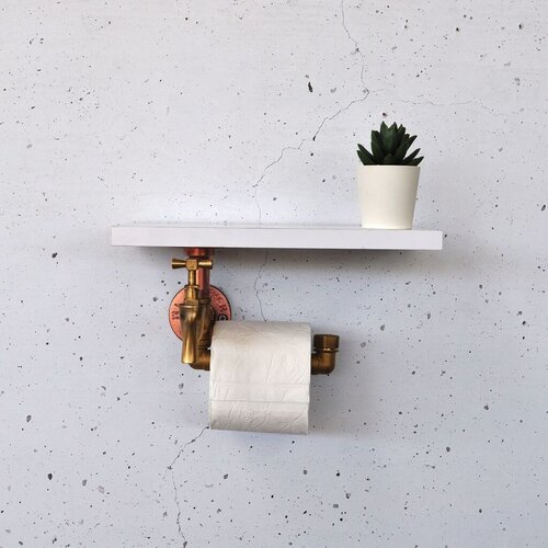 Hanah home Polica sa držačem Cop057, 30x14x15 cm, Bela Cene