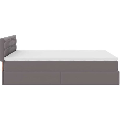 VidaXL otomanski okvir kreveta s madracem sivi 140x200cm umjetna koža Slike