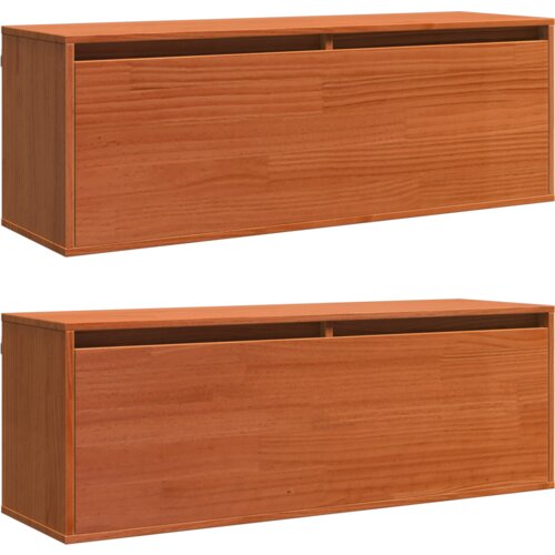  Zidni ormari Zidne s pohranom s vratima 2 pcs Vo&amp;scaron;tano smeđa 100 x 30 x 35 cm Slike