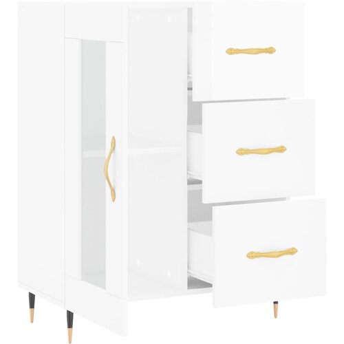  Komoda sjajna bijela 69,5x34x90 cm od konstruiranog drva Slike