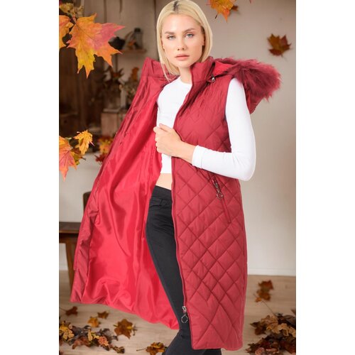 Dewberry Z6718 WOMEN&amp;#039;S VEST-PLAIN BURGUNDY Slike