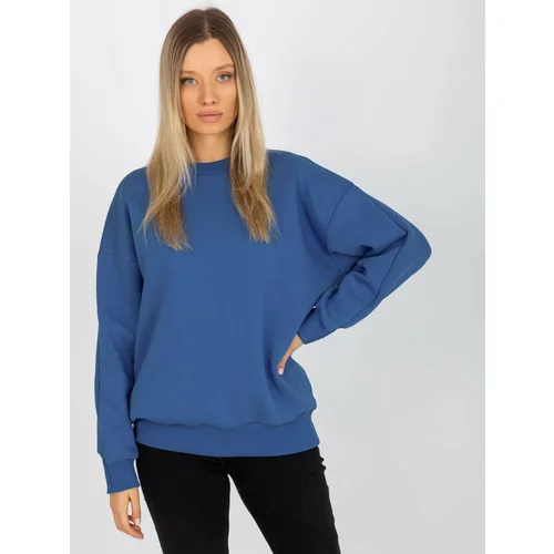 Fashion Hunters Basic dark blue oversize sweatshirt
