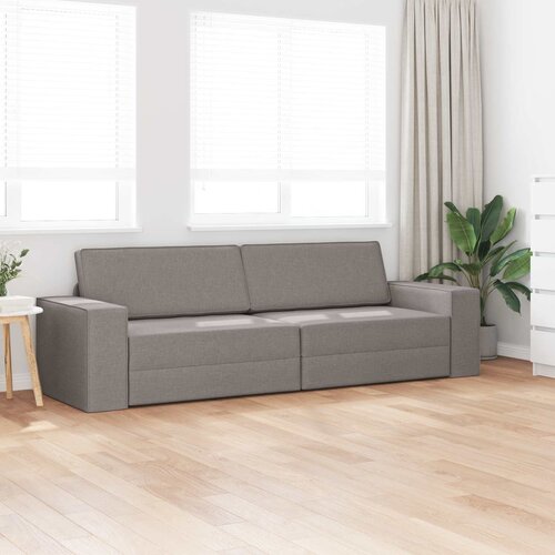  Krevet na razvlačenje Sivo-smeđa 245 x 78 x 77 cm tkanina Slike