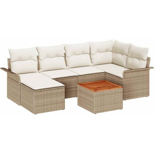  Sjedeća garnitura za vrt 7 kom. poliratan 242,5 x 132,5 x 69 cm Slike