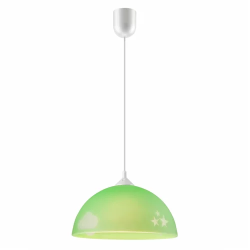 LAMKUR Zelena otroška svetilka s steklenim senčnikom ø 30 cm Day & Night –