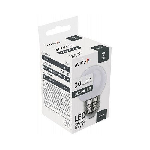 Avide LED sijalica E27 G45 1W BELA Cene