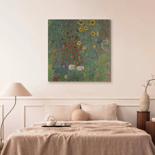  Slika - Gustav Klimt &amp;ndash; Farm garden with sunflowers 60x60 Premium Print Slike