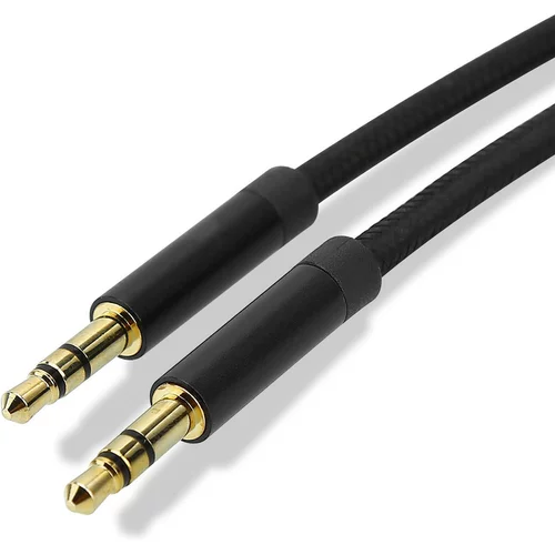 Cadorabo Pomožni zvočni kabel 3,5 mm 1m v črna - Stereo jack kabel, združljiv s priljubljenimi napravami s 3,5 mm pomožnim priključkom, (20548666)