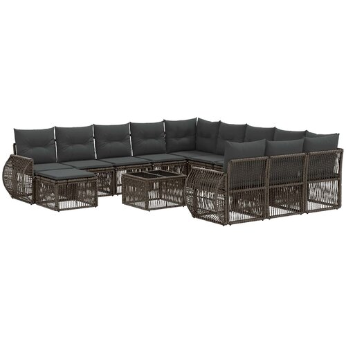 vidaXL Vrtna sedežna garnitura 13 pcs Siva poli ratan, (5000269925) Cene