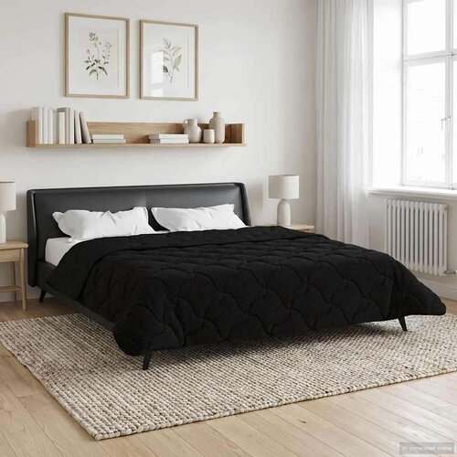  Ljetni pokrivač Crna 200 x 200 cm Mikrofibra i teddy flis Slike