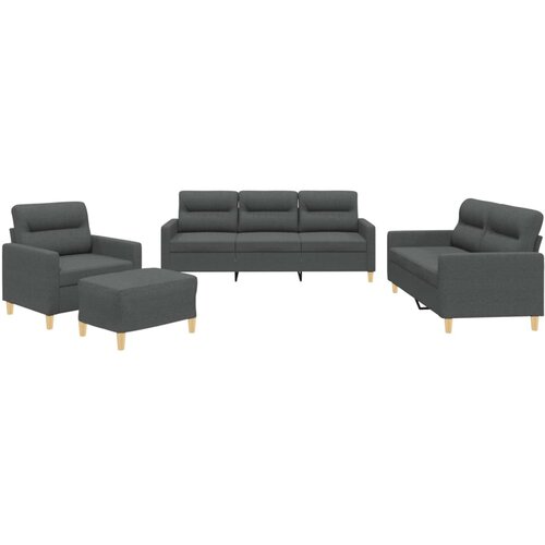 Maison Chic Sedežna garnitura - kavč 4-delna z blazinami temno sivo blago, (21728919) Cene