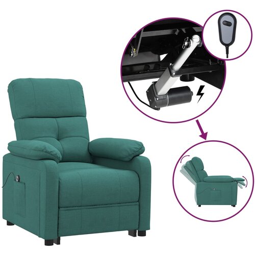 VidaXL Električni naslanjač temno zeleno blago, (20927475) Slike