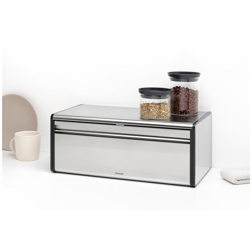 Brabantia Škatla za kruh z ravnim pokrovom - Matt Steel Cene