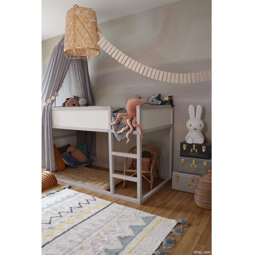 Lorena Canals Preproga iz bombaža Azteca Natural Vintage Blue - 120x160 cm Slike