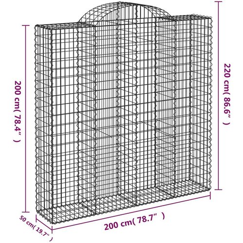  Lučne gabionske ko&amp;scaron;are 7 kom 200x50x200/220cm pocinčano željezo Slike