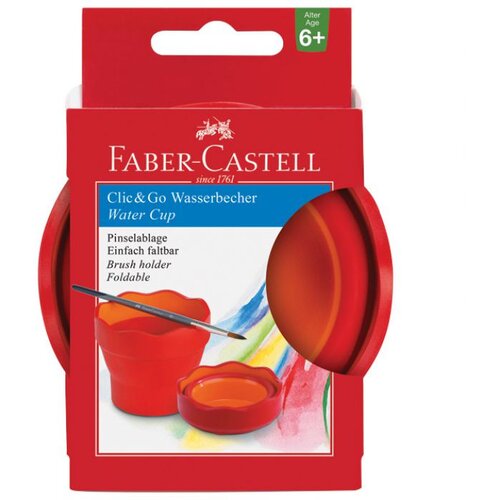 Ča&amp;scaron;a ZA TEMPERE CLIC&amp;amp;GO FABER-CASTELL 181517 CRVENA BLISTER Slike