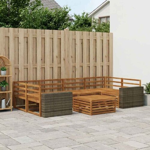  Set vanjskih sofa 7 kom. Prirodna Čvrsto drvo akacije Cijene