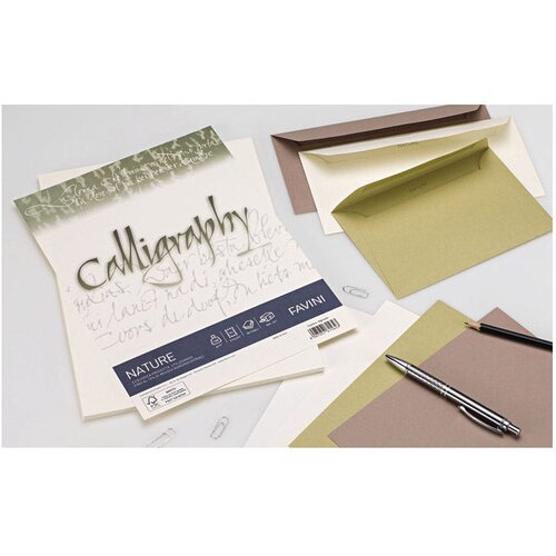  Kuverte 11x22 calligraphy 90g pk25 favini oker Slike