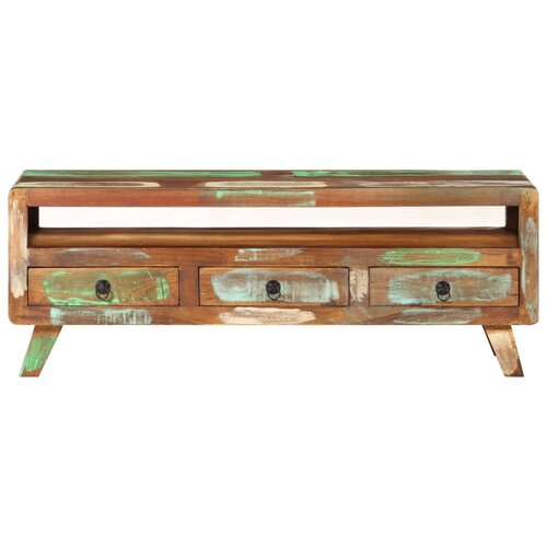 Maison Chic TV omarica - TV stojalo - Televizijska omarica večbarvna 110x30x40 cm trden predelan les, (21699180) Slike
