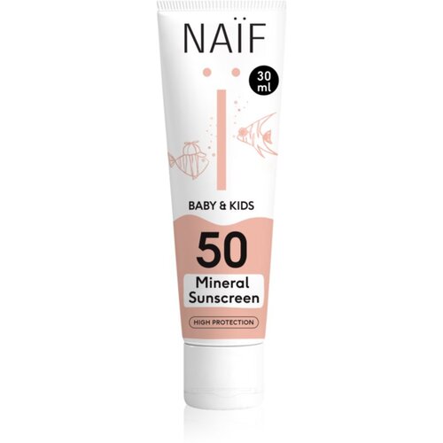 Naif Baby & Kids Mineral Sunscreen SPF 50 zaščitna krema za sončenje za dojenčke in otroke SPF 50 30 ml Cene