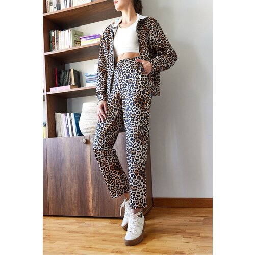 Bianco Lucci Leopard Print Bottom-Top Suit Mbms051 Cene