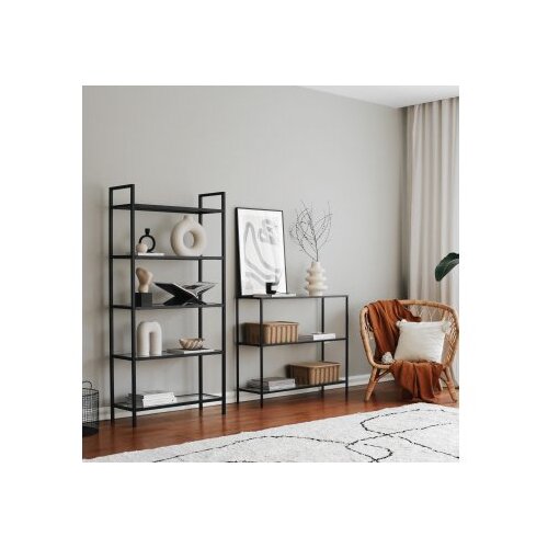 Hanah home K100 Polica za knjige 80x165x30cm, Crna Cene