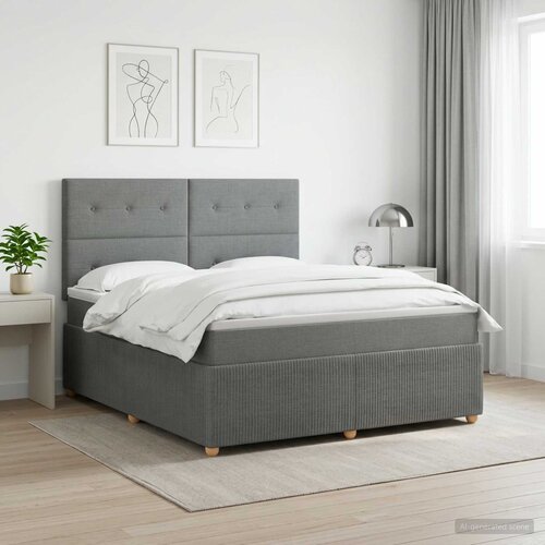  Boxspring krevet s madracem Tamnosiva 160 x 200 cm Tkanina Cijene