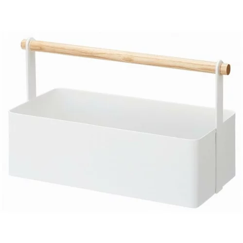 YAMAZAKI bijela višenamjenska kutija s detaljima od bukovine Tosca Tool Box, dužina 29 cm