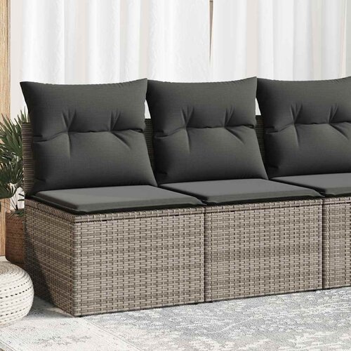  2-dijelni set vrtnih sofa poliratan i bagrem s jastucima sivi Cijene