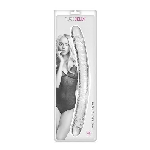 Mekani dupli prozirni dildo | Pure Jelly Clear 34 cm Slike