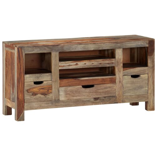 Komoda siva 100 x 30 x 50 cm od masivnog drva akacije Slike