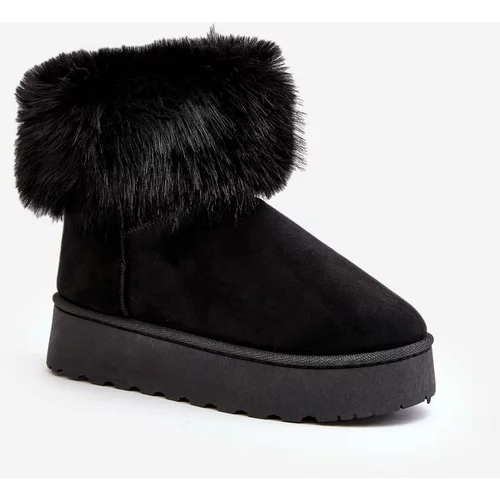 Kesi Women's platform snow boots with black Mancy fur