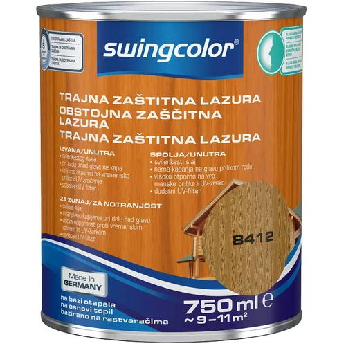 SWINGCOLOR Obstojna zaščitna lazura (barva: tikovina, 750 ml)