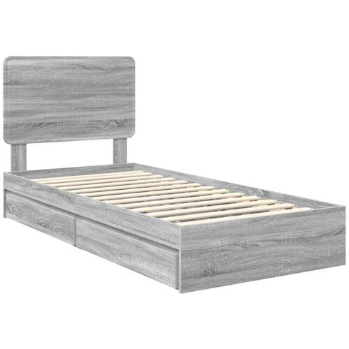  Okvir za krevet Siva Sonoma 90 x 190 cm Konstruirano drvo Slike