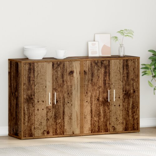 vidaXL Highboard 2 pcs Staro drvo 60 x 31 x 70 cm Konstruirano drvo Cijene