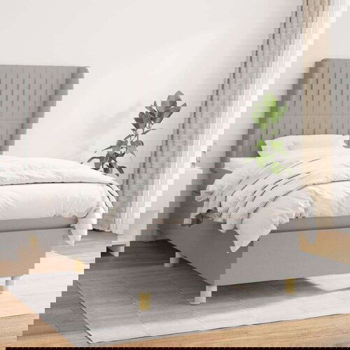 Box spring postelja z vzmetnico svetlo siva 90x190 cm blago, (20791575) Slike